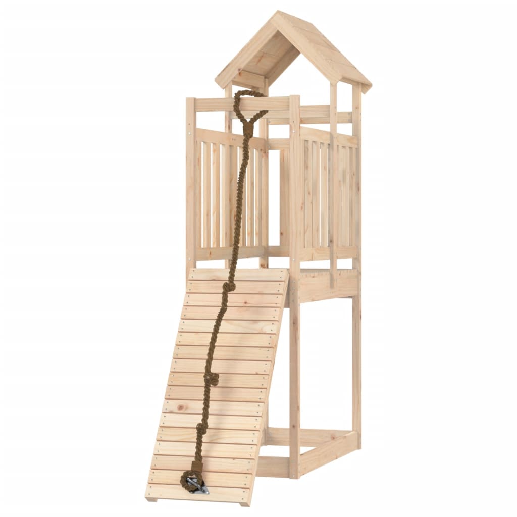 vidaXL Playhouse with Climbing Wall Solid Wood Pine