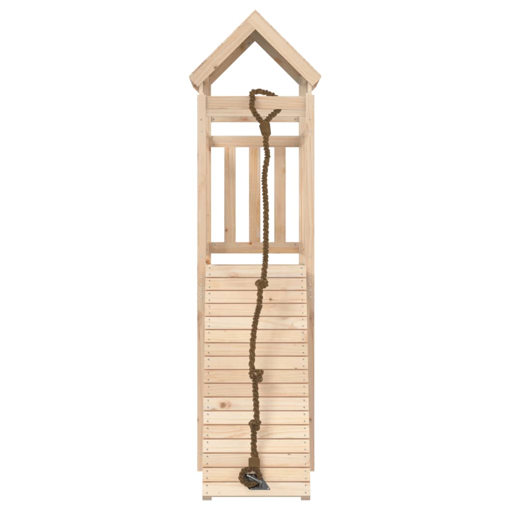 vidaXL Playhouse with Climbing Wall Solid Wood Pine