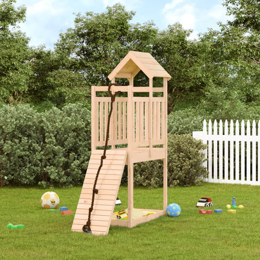 vidaXL Playhouse with Climbing Wall Solid Wood Pine