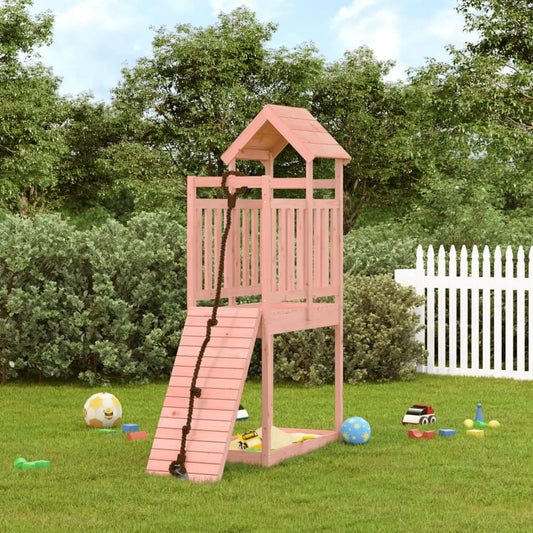 vidaXL Playhouse with Climbing Wall Solid Wood Douglas