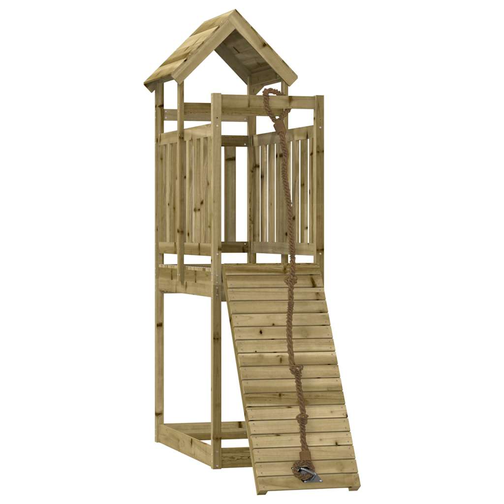 vidaXL Playhouse with Climbing Wall Impregnated Wood Pine