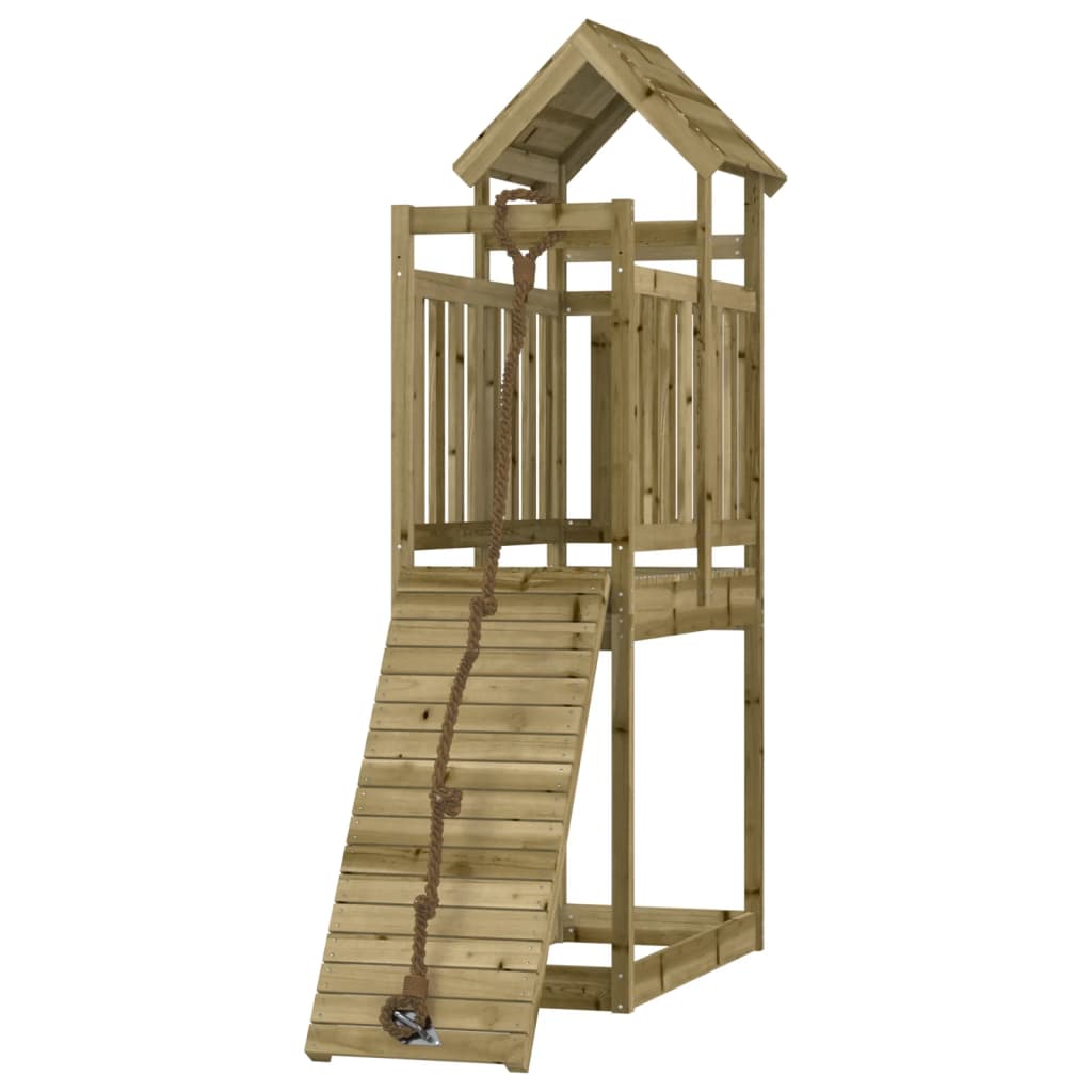 vidaXL Playhouse with Climbing Wall Impregnated Wood Pine