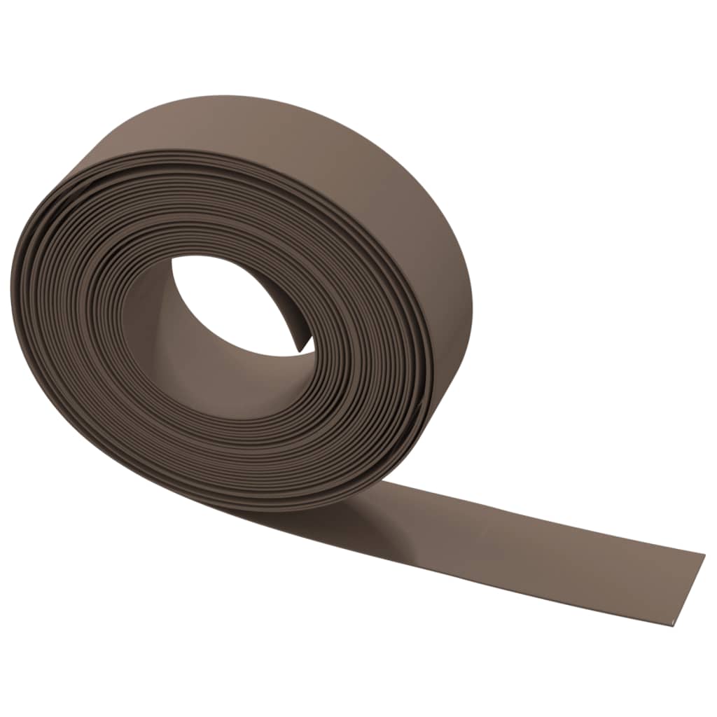 vidaXL Garden Edgings 5 pcs Brown 10 m 15 cm Polyethylene