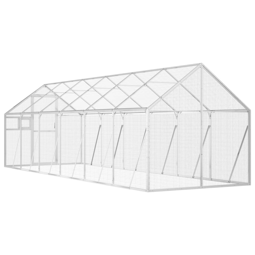 vidaXL Aviary Silver 1.79x6x1.85 m Aluminium