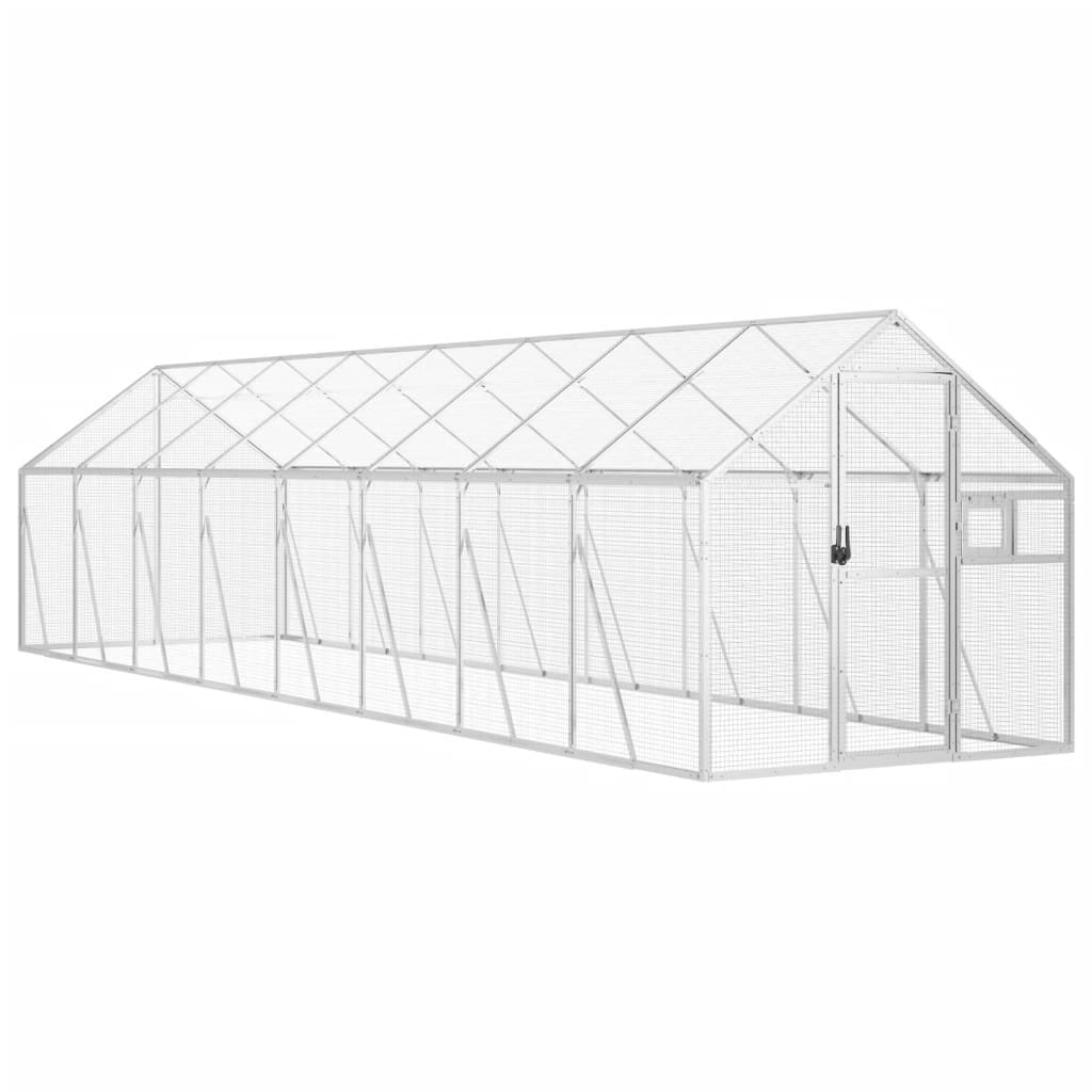 vidaXL Aviary Silver 1.79x8x1.85 m Aluminium