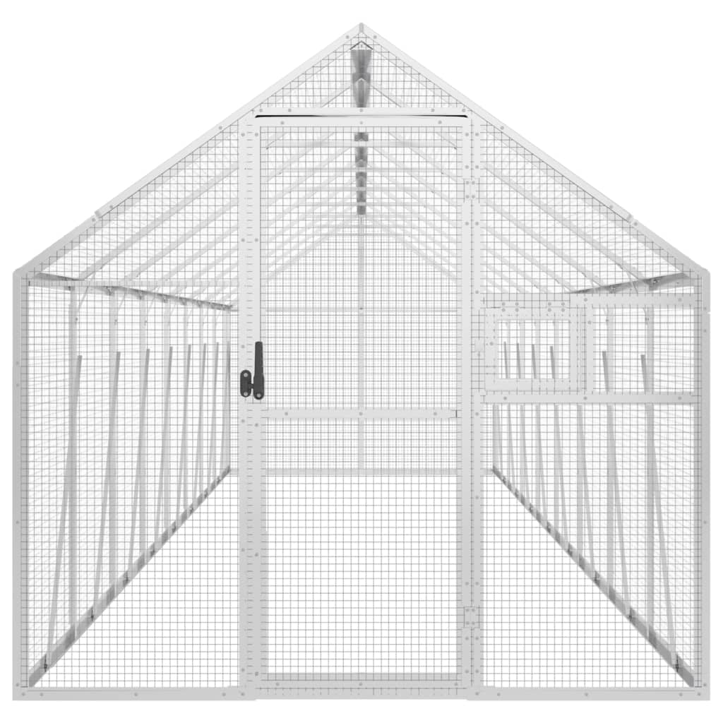 vidaXL Aviary Silver 1.79x8x1.85 m Aluminium