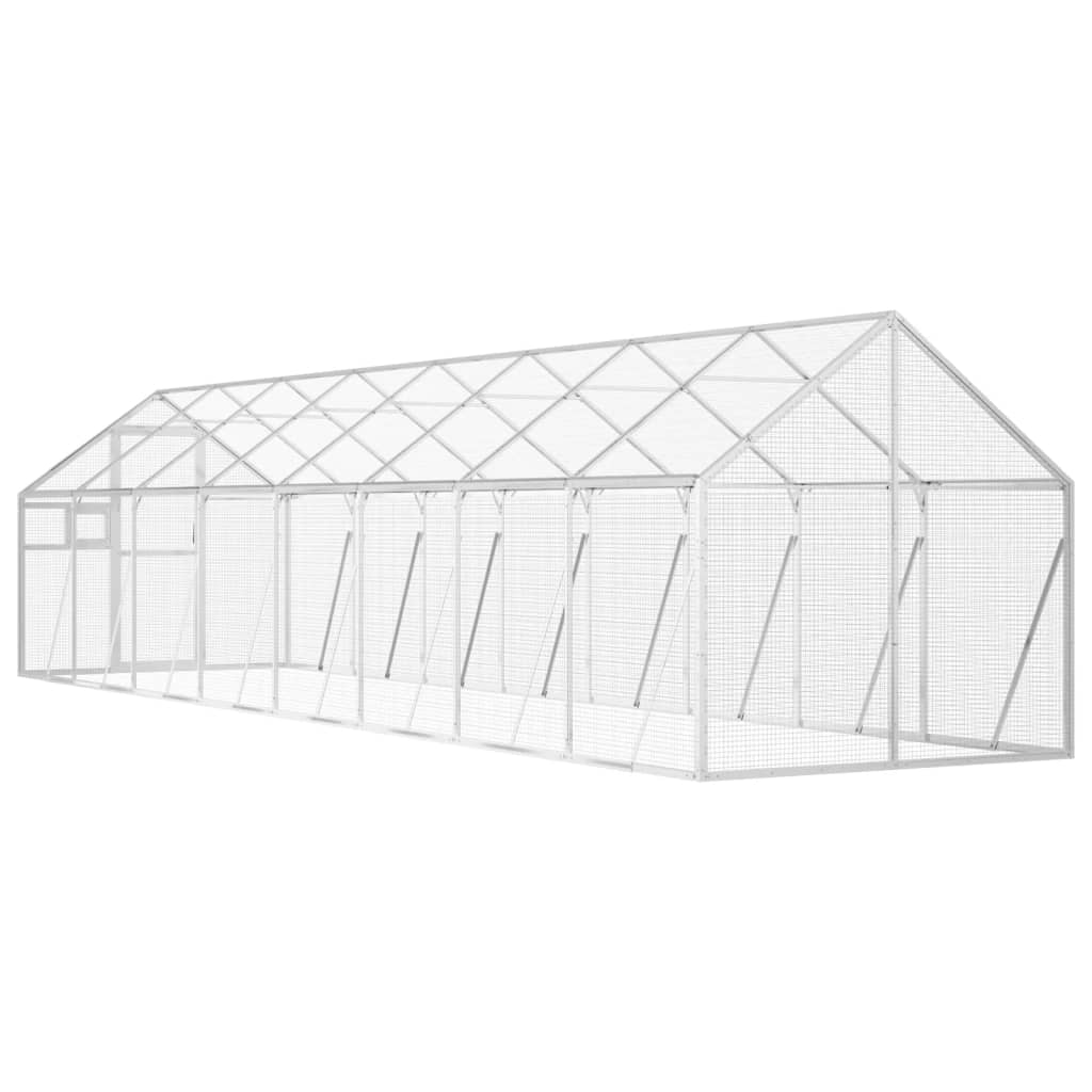 vidaXL Aviary Silver 1.79x8x1.85 m Aluminium