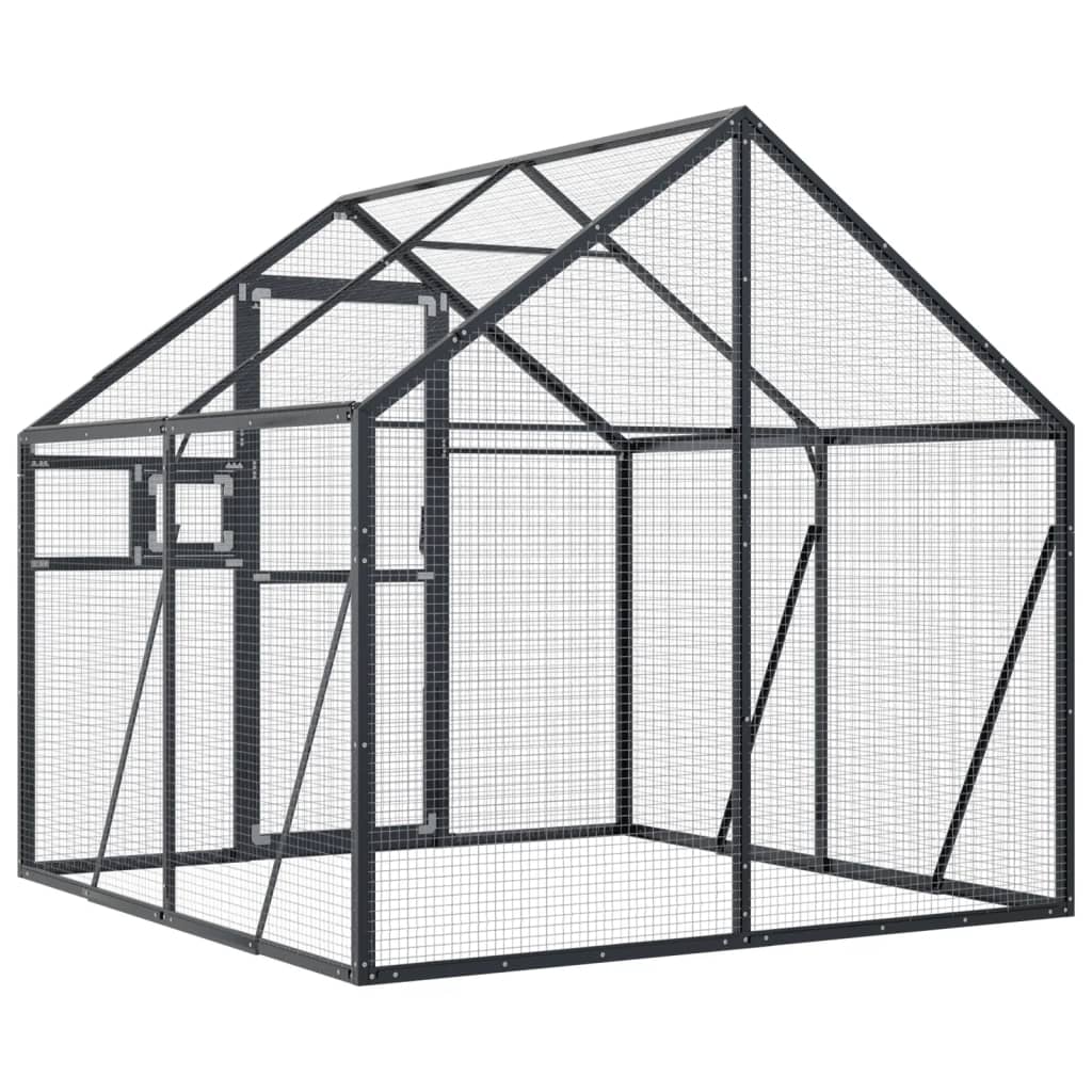 vidaXL Aviary Anthracite 1.79x2x1.85 m Aluminium