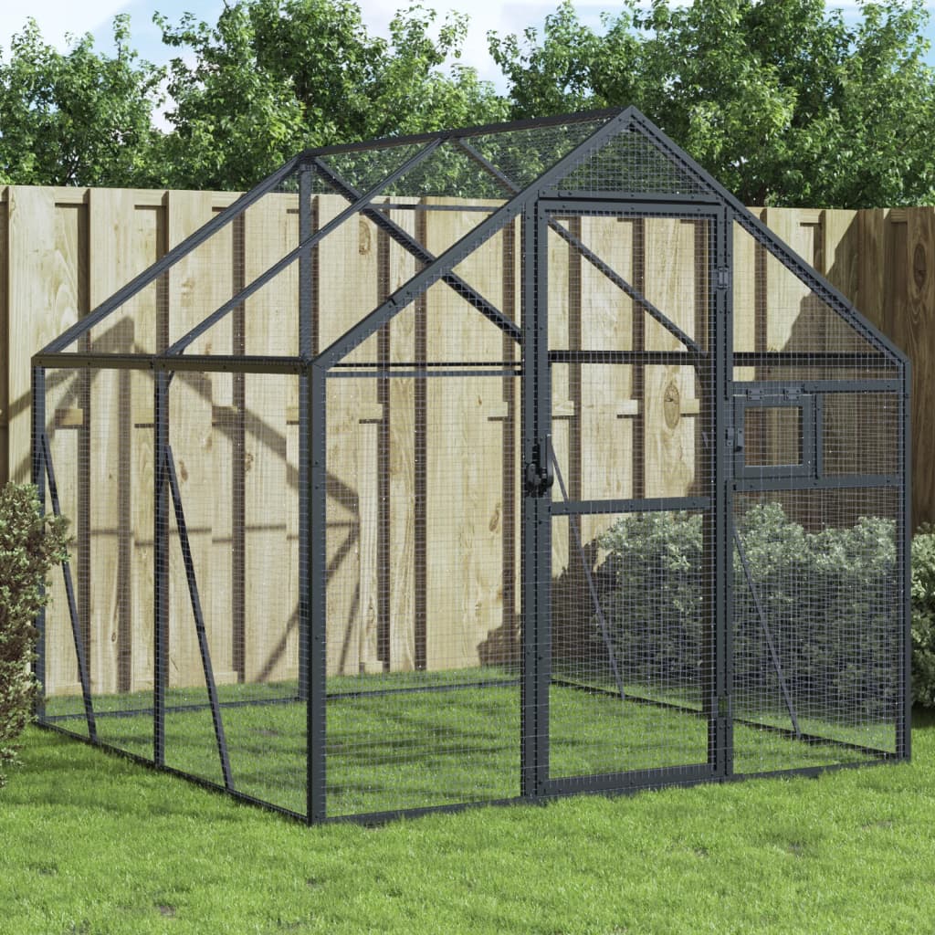 vidaXL Aviary Anthracite 1.79x2x1.85 m Aluminium