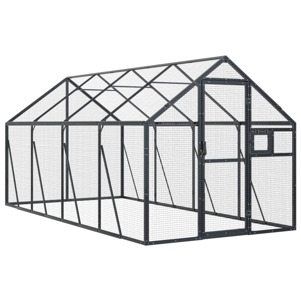 vidaXL Aviary Anthracite 1.79x4x1.85 m Aluminium