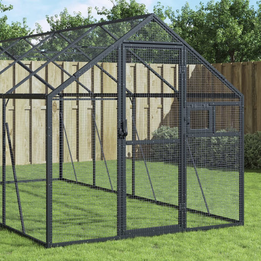 vidaXL Aviary Anthracite 1.79x4x1.85 m Aluminium