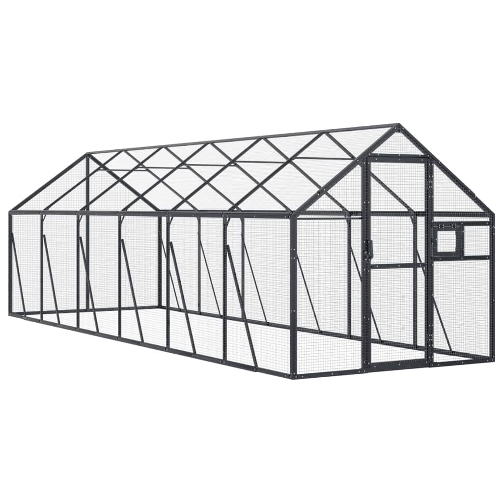 vidaXL Aviary Anthracite 1.79x6x1.85 m Aluminium