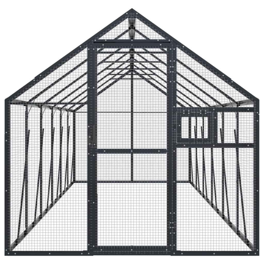 vidaXL Aviary Anthracite 1.79x6x1.85 m Aluminium