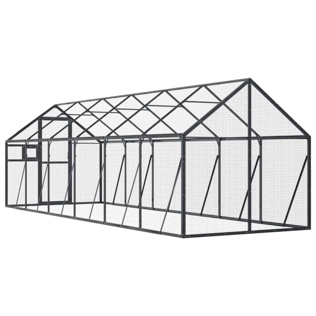 vidaXL Aviary Anthracite 1.79x6x1.85 m Aluminium