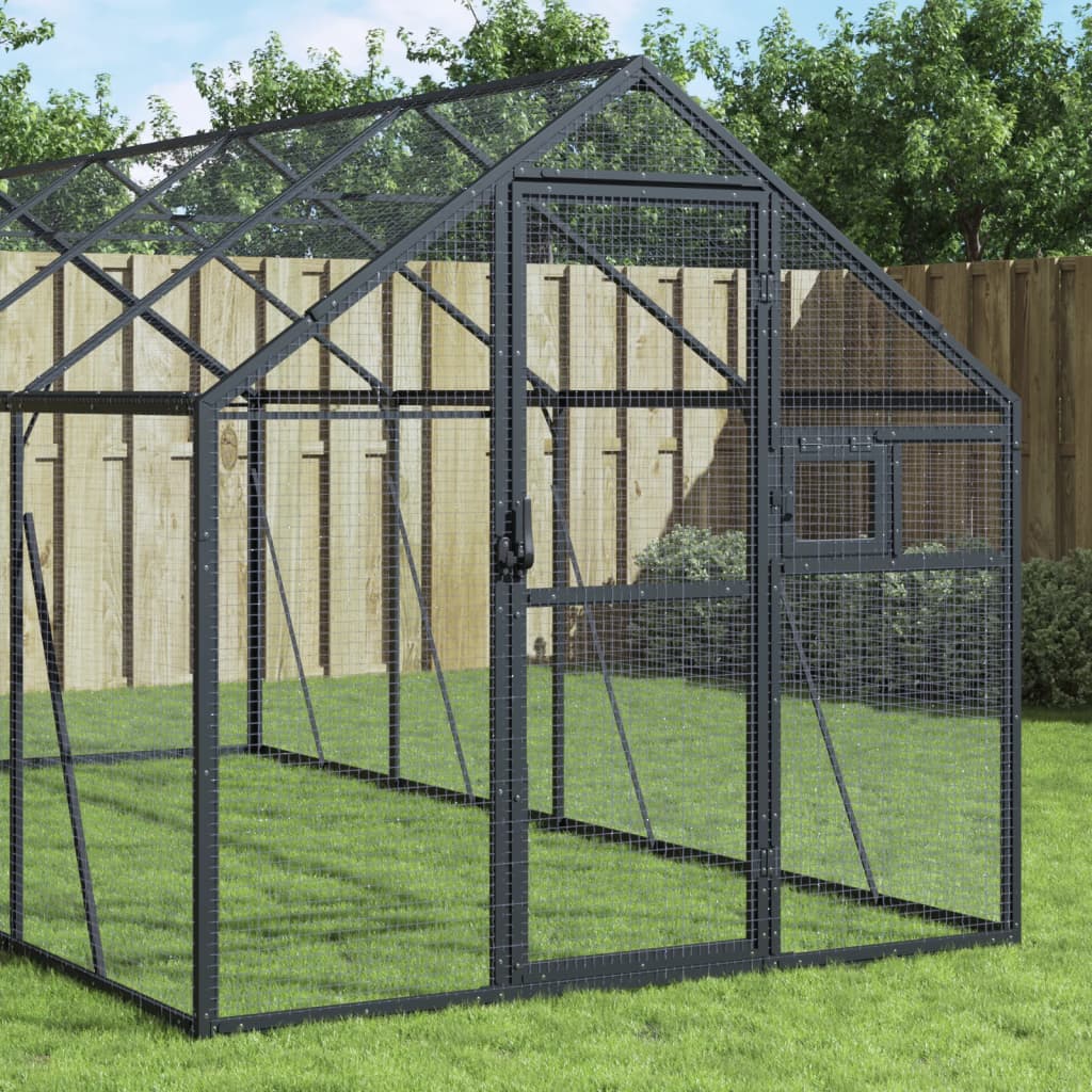 Aviary Anthracite 1.79x10x1.85 m Aluminium