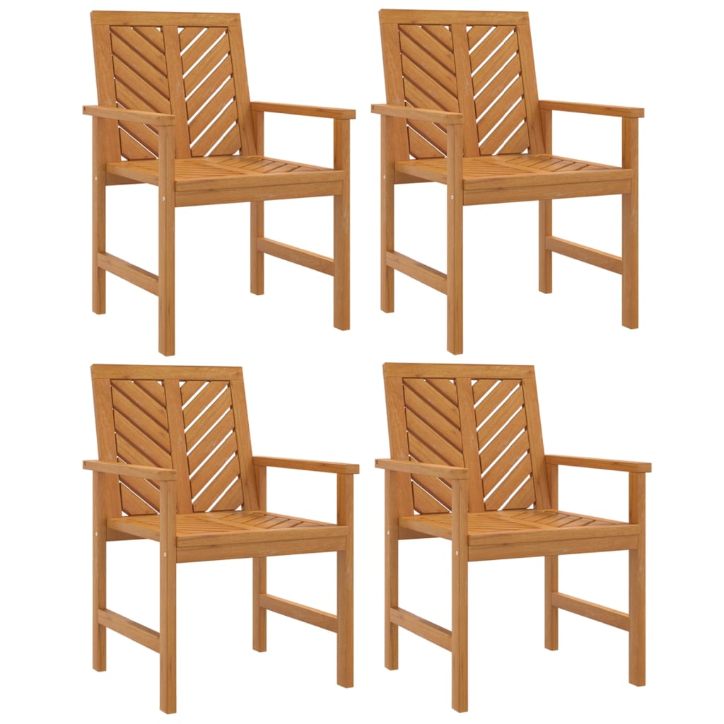 Garden Dining Chair | Set of 4 | Natural wood | Solid acacia wood