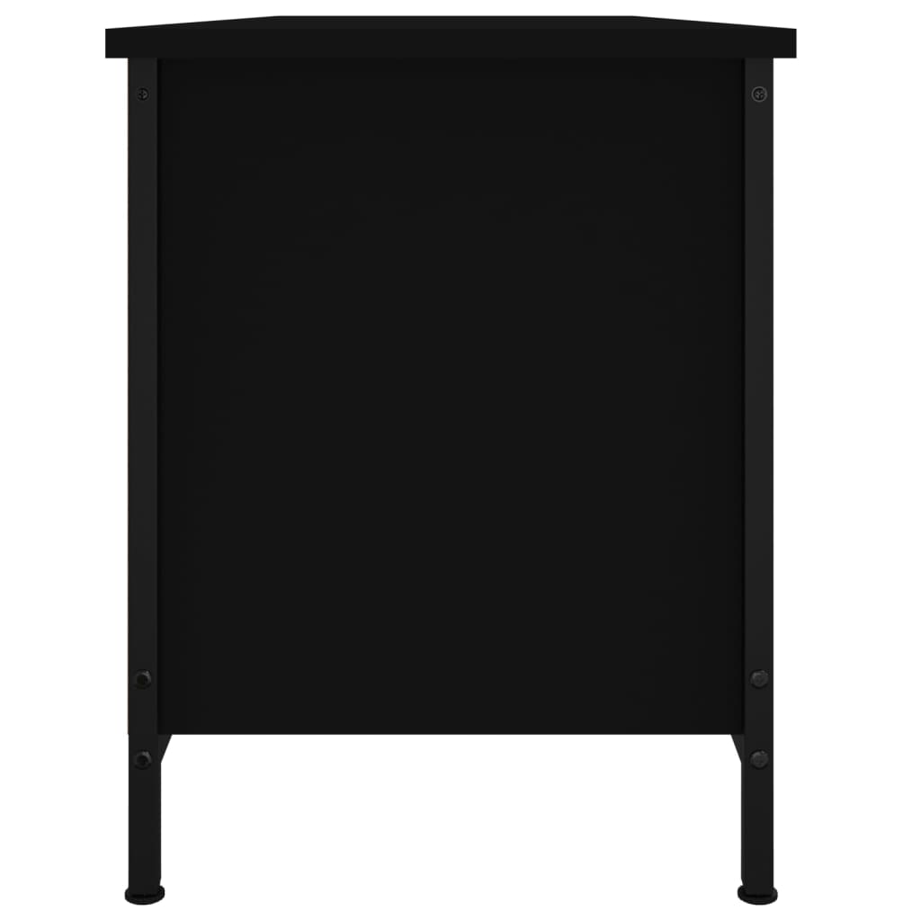 vidaXL TV Cabinet with Doors Black 102x35x45 cm Engineered Wood