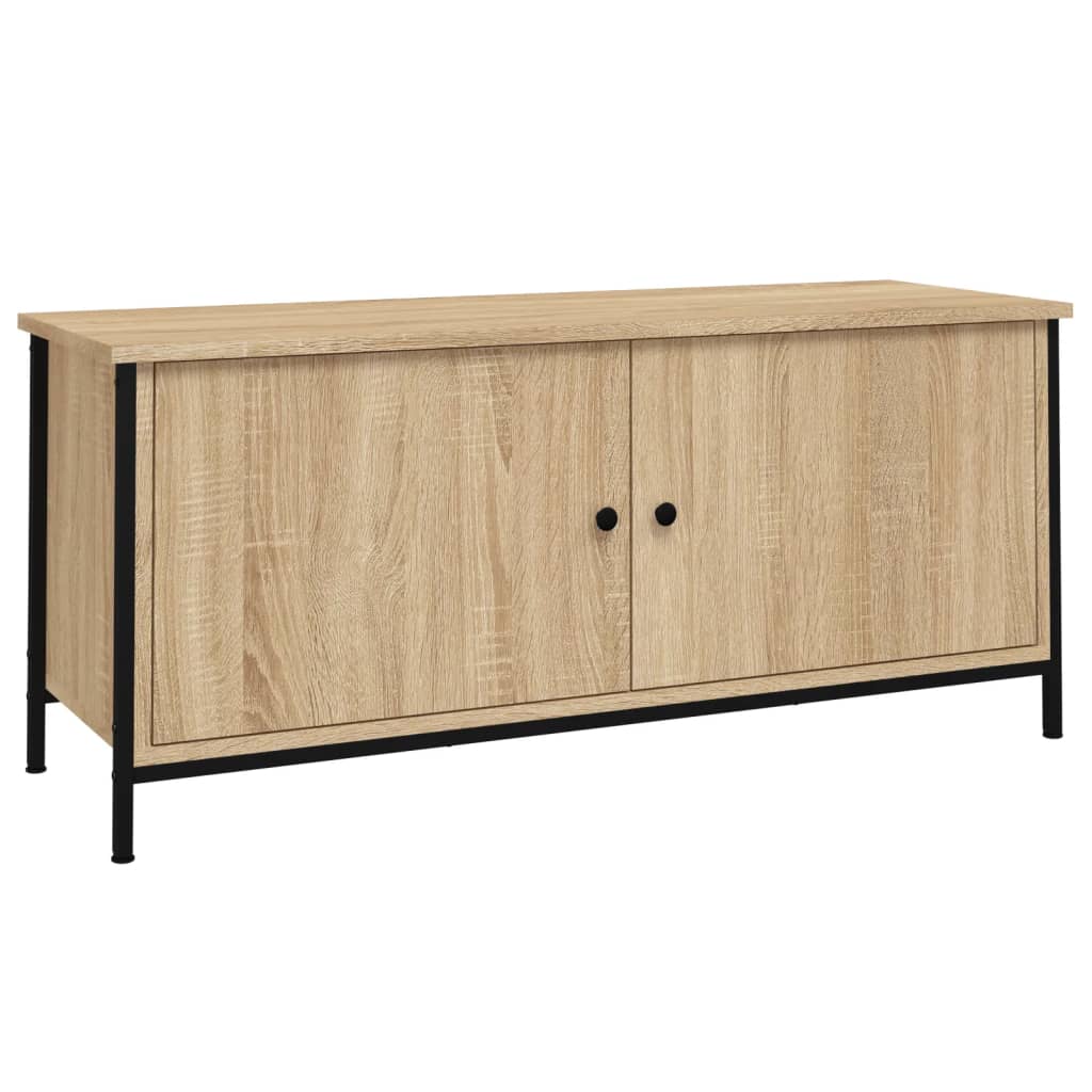 vidaXL TV Cabinet with Doors Sonoma Oak 102x35x45 cm Engineered Wood