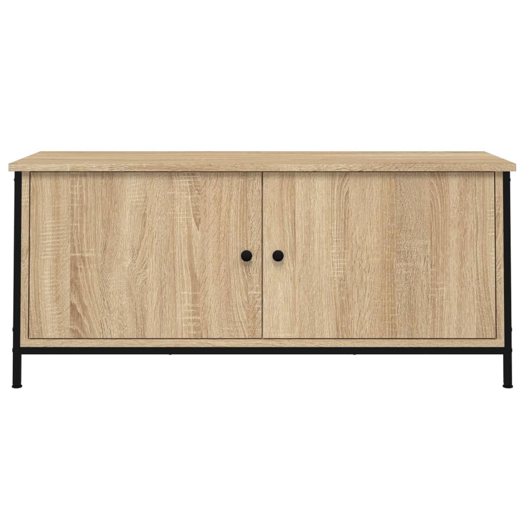 vidaXL TV Cabinet with Doors Sonoma Oak 102x35x45 cm Engineered Wood