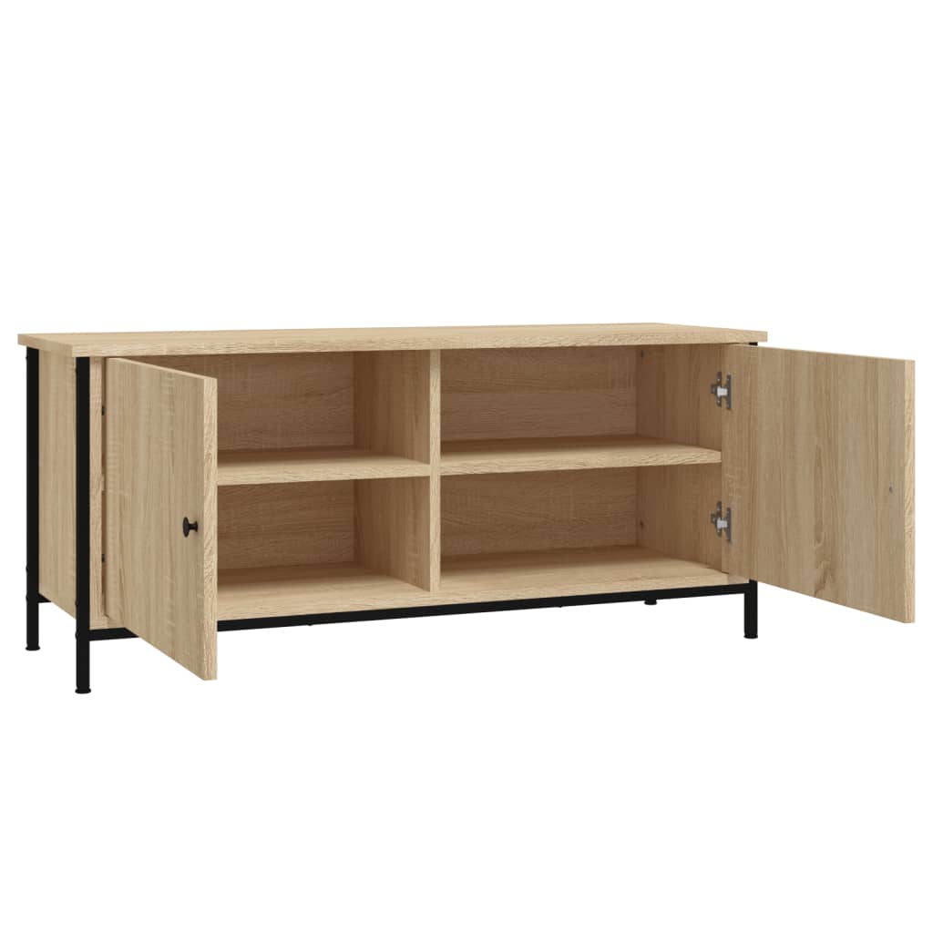 vidaXL TV Cabinet with Doors Sonoma Oak 102x35x45 cm Engineered Wood