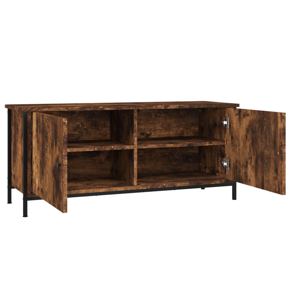 vidaXL TV Cabinet with Doors Smoked Oak 102x35x45 cm Engineered Wood