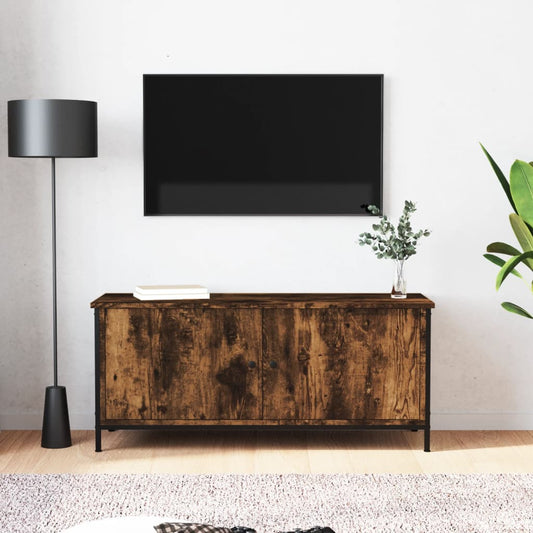 vidaXL TV Cabinet with Doors Smoked Oak 102x35x45 cm Engineered Wood