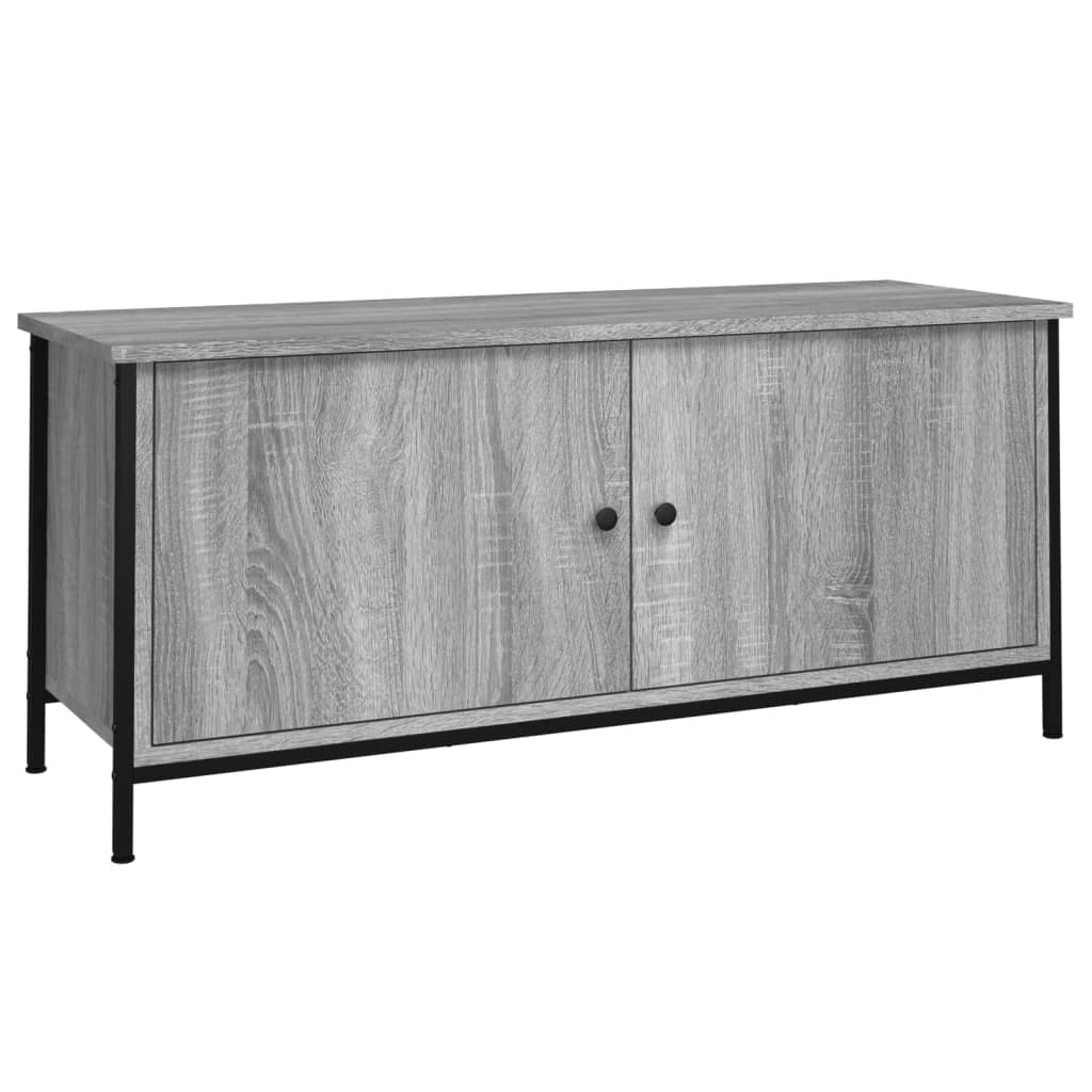 TV Cabinet with Doors Grey Sonoma 102x35x45 cm Engineered Wood