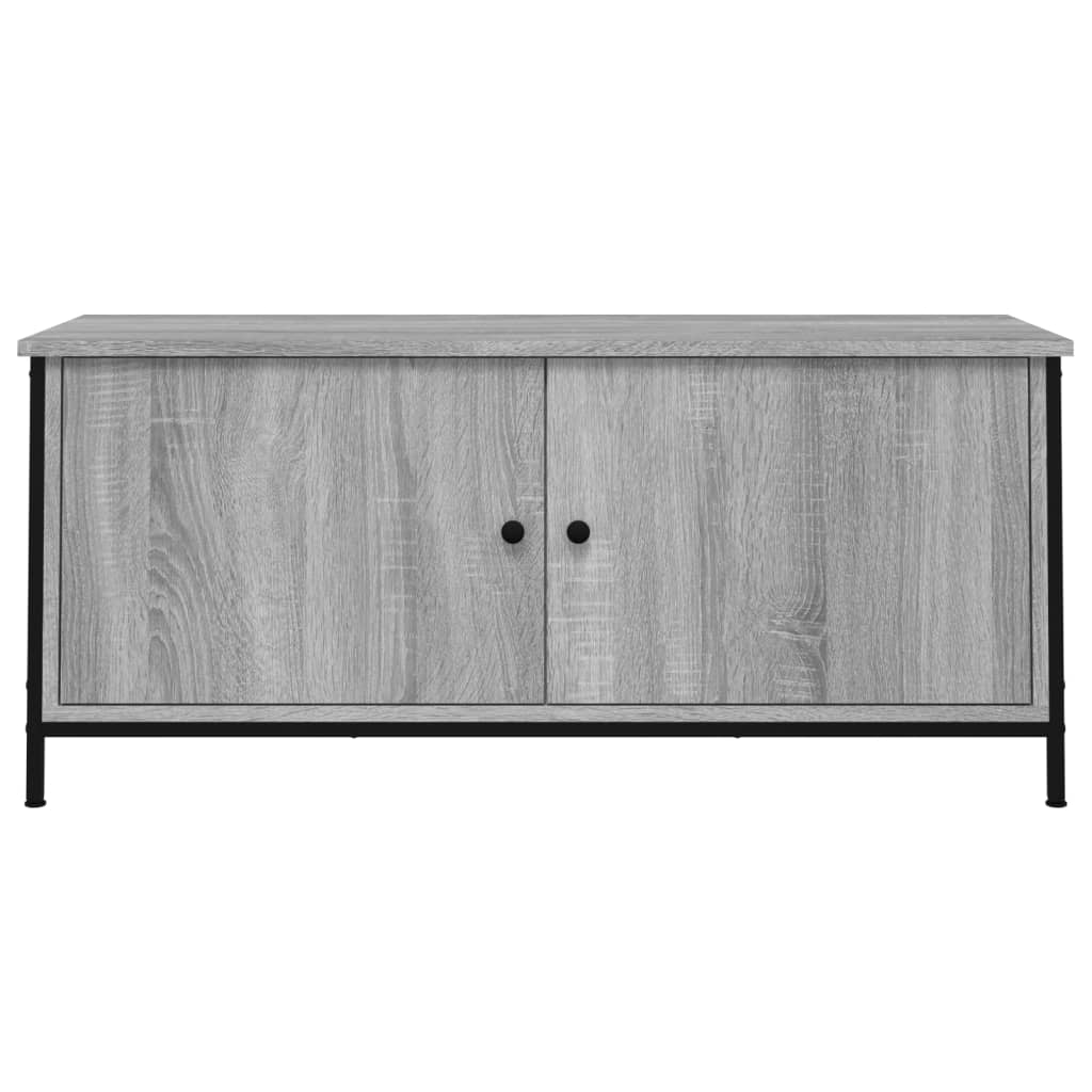 TV Cabinet with Doors Grey Sonoma 102x35x45 cm Engineered Wood