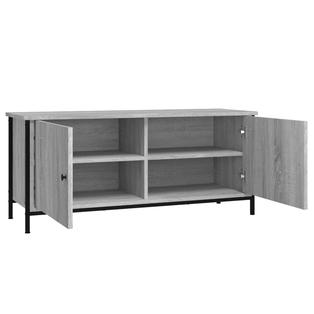 TV Cabinet with Doors Grey Sonoma 102x35x45 cm Engineered Wood