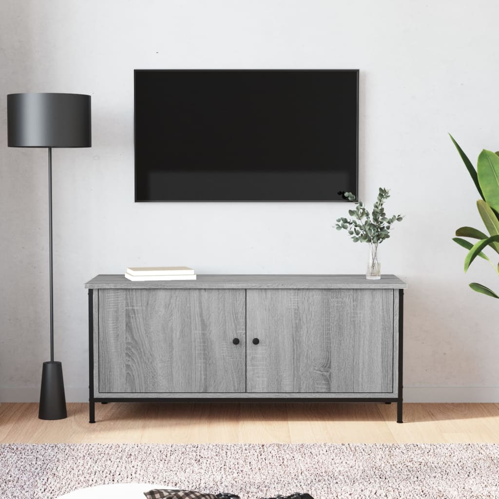 vidaXL TV Cabinet with Doors Grey Sonoma 102x35x45 cm Engineered Wood