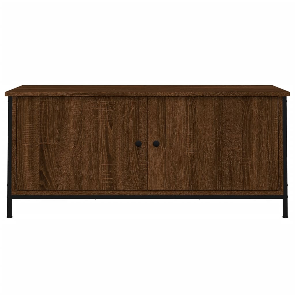 vidaXL TV Cabinet with Doors Brown Oak 102x35x45 cm Engineered Wood