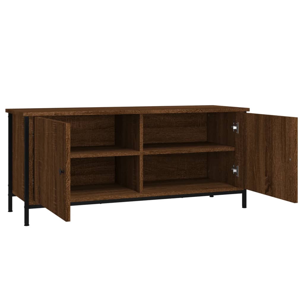 vidaXL TV Cabinet with Doors Brown Oak 102x35x45 cm Engineered Wood