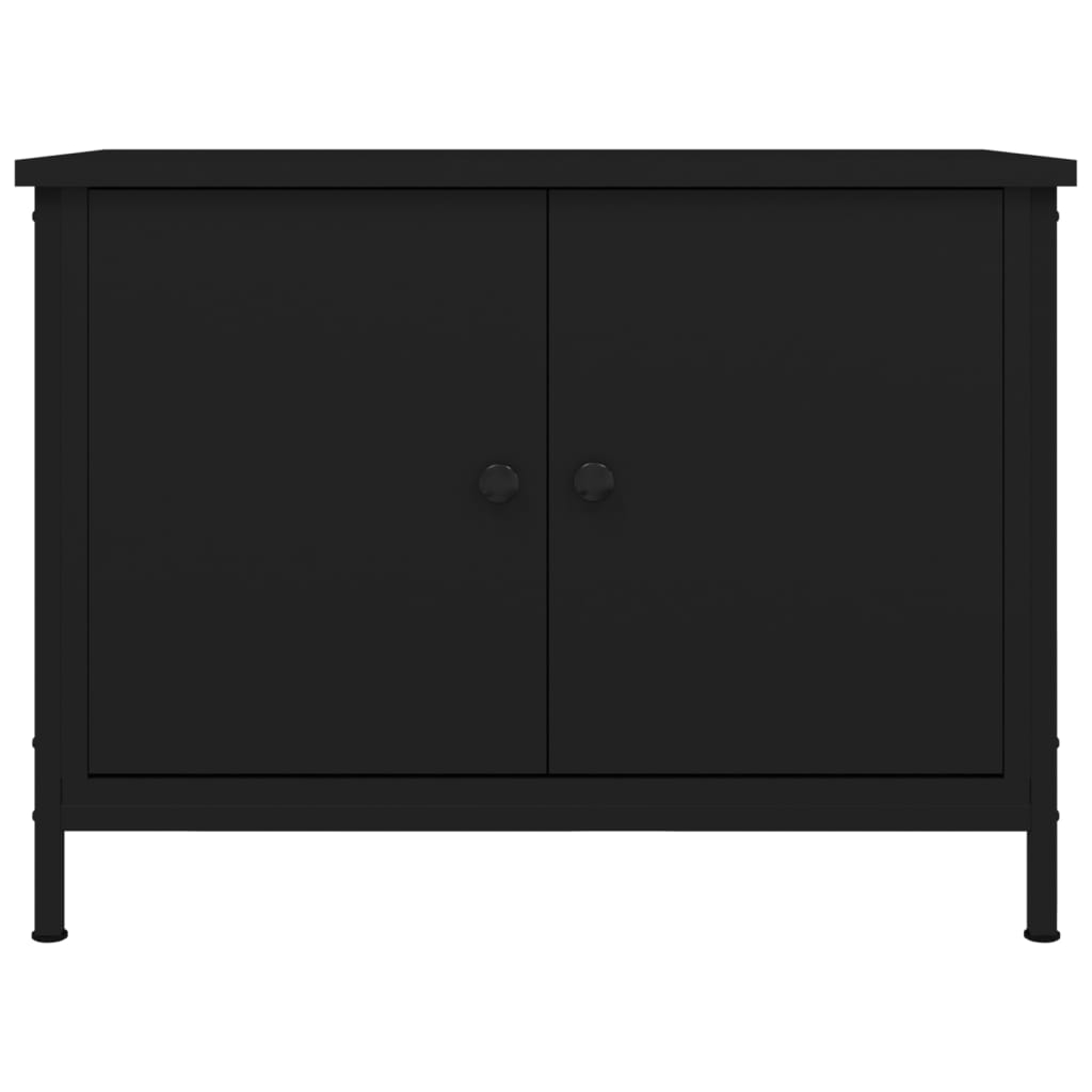 vidaXL TV Cabinet with Doors Black 60x35x45 cm Engineered Wood