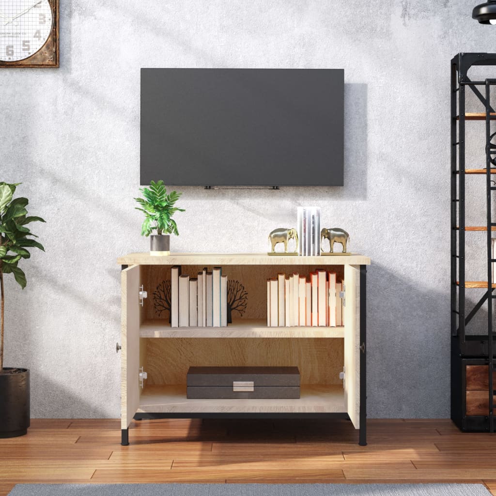 vidaXL TV Cabinet with Doors Sonoma Oak 60x35x45 cm Engineered Wood