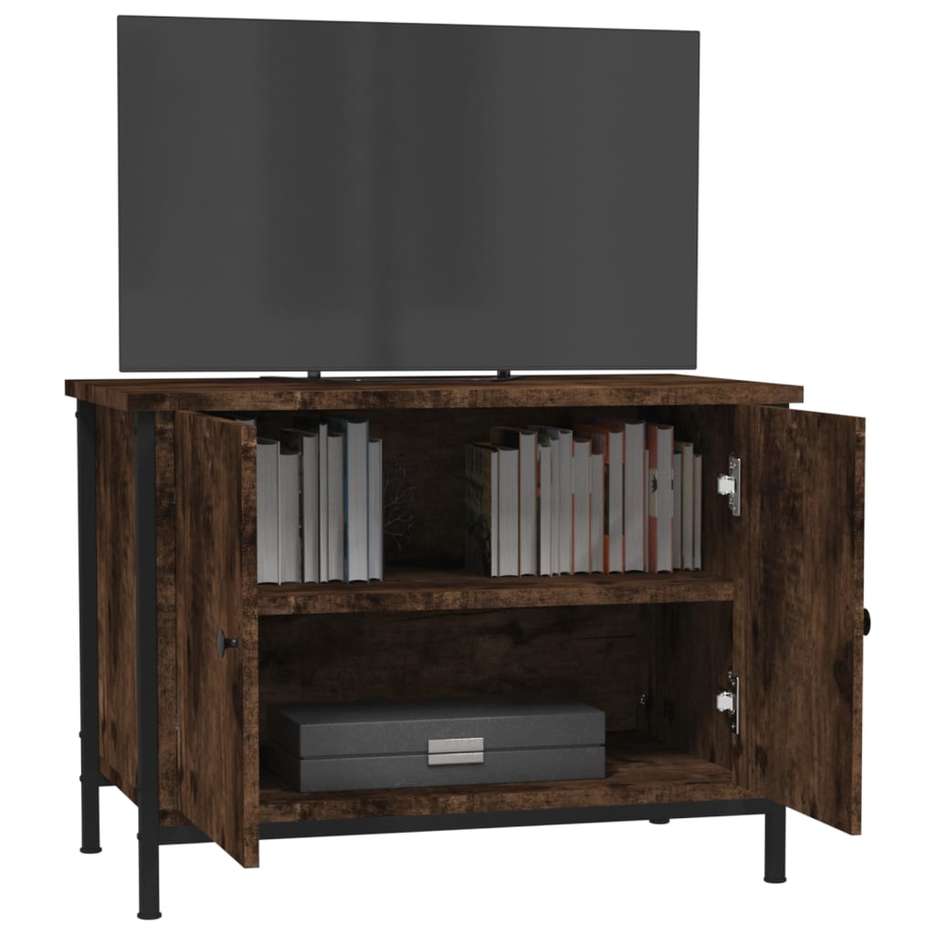 vidaXL TV Cabinet with Doors Smoked Oak 60x35x45 cm Engineered Wood