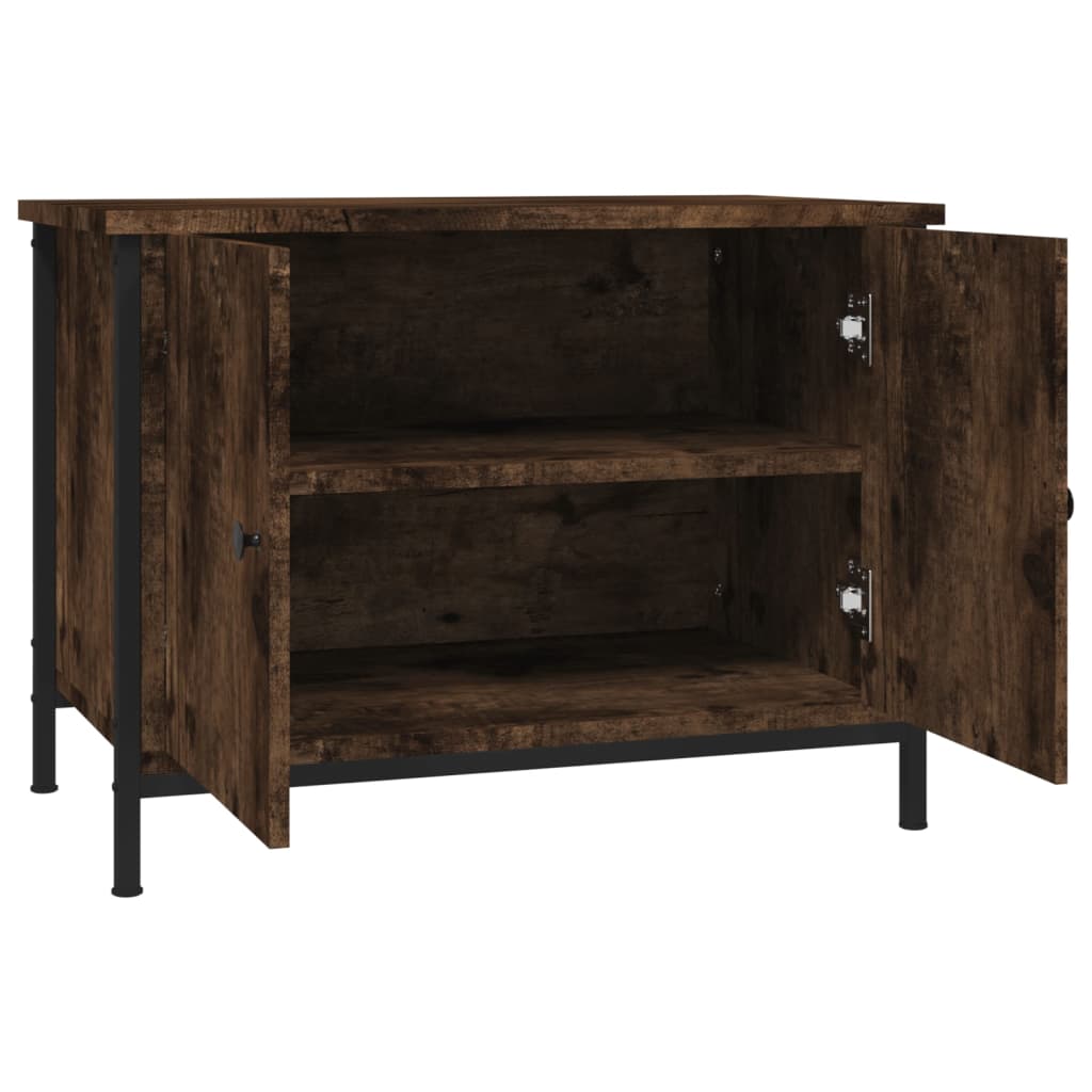 vidaXL TV Cabinet with Doors Smoked Oak 60x35x45 cm Engineered Wood