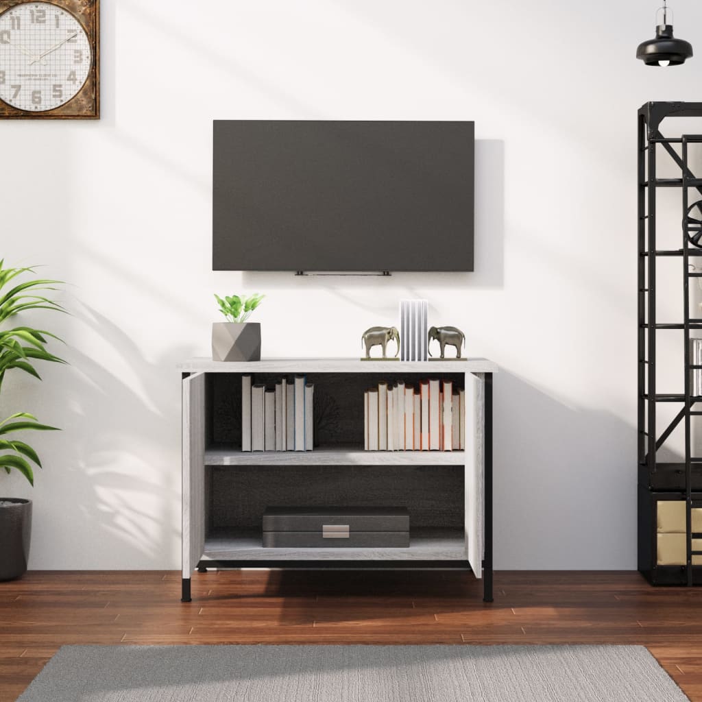 vidaXL TV Cabinet with Doors Grey Sonoma 60x35x45 cm Engineered Wood