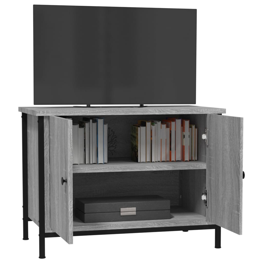 vidaXL TV Cabinet with Doors Grey Sonoma 60x35x45 cm Engineered Wood