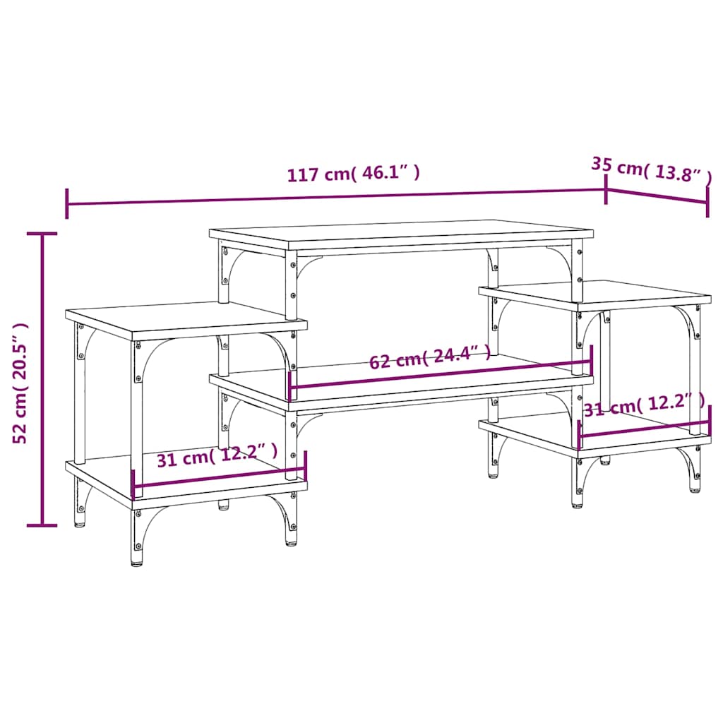 TV Cabinet Brown Oak 117x35x52 cm Engineered Wood