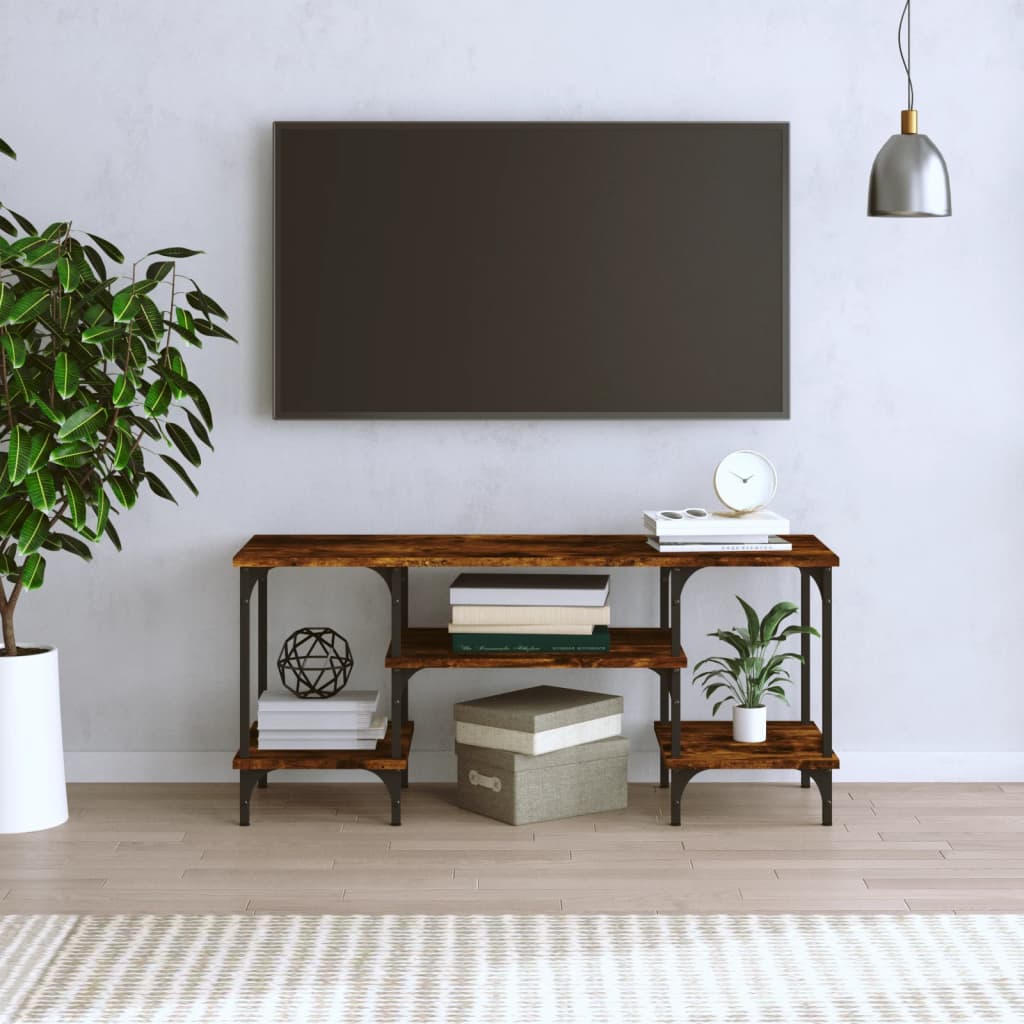 TV Cabinet Smoked Oak 102x35x45,5 cm Engineered Wood