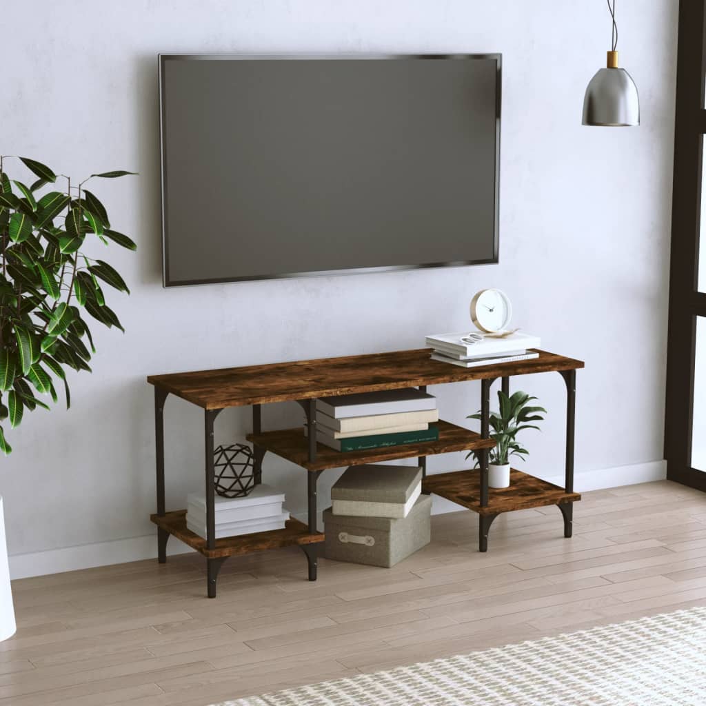 TV Cabinet Smoked Oak 102x35x45,5 cm Engineered Wood
