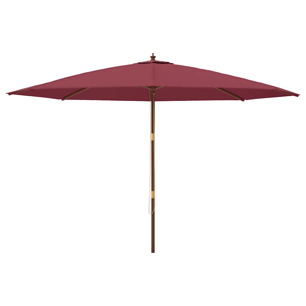 Garden Parasol with Wooden Pole Bordeaux Red 400x273 cm