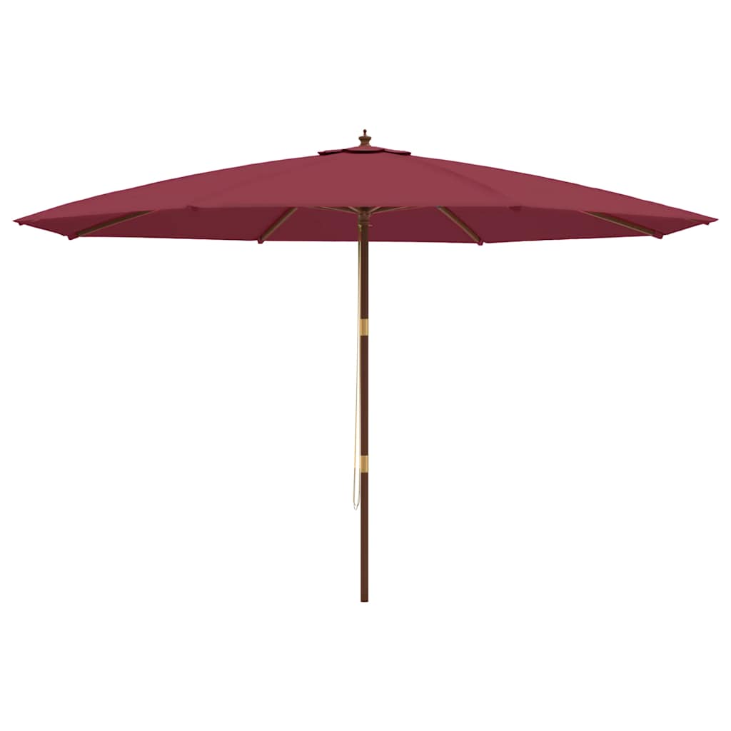 Garden Parasol with Wooden Pole Bordeaux Red 400x273 cm