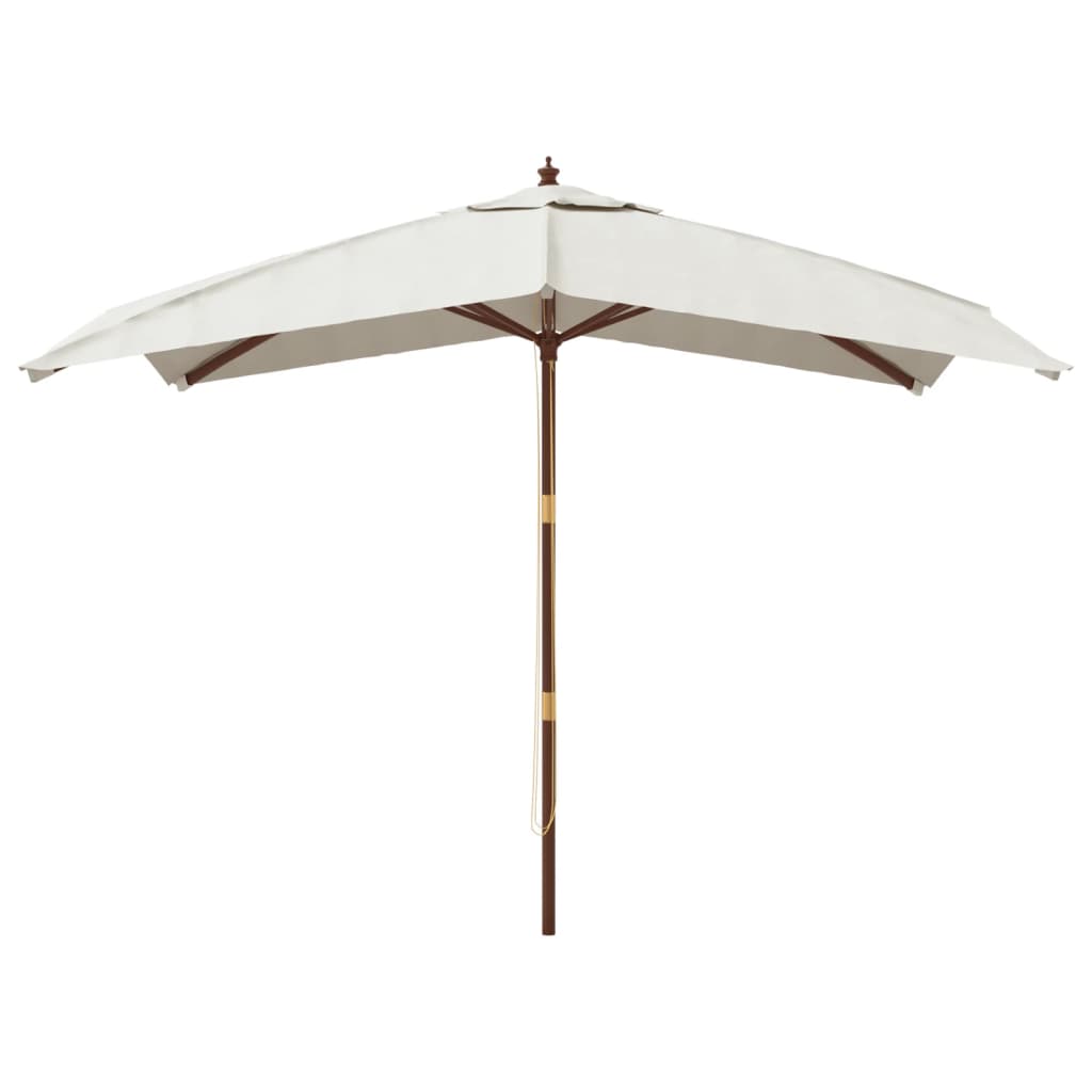 Garden Parasol | Sand | Polyester, Solid Hardwood, Laminated Bamboo