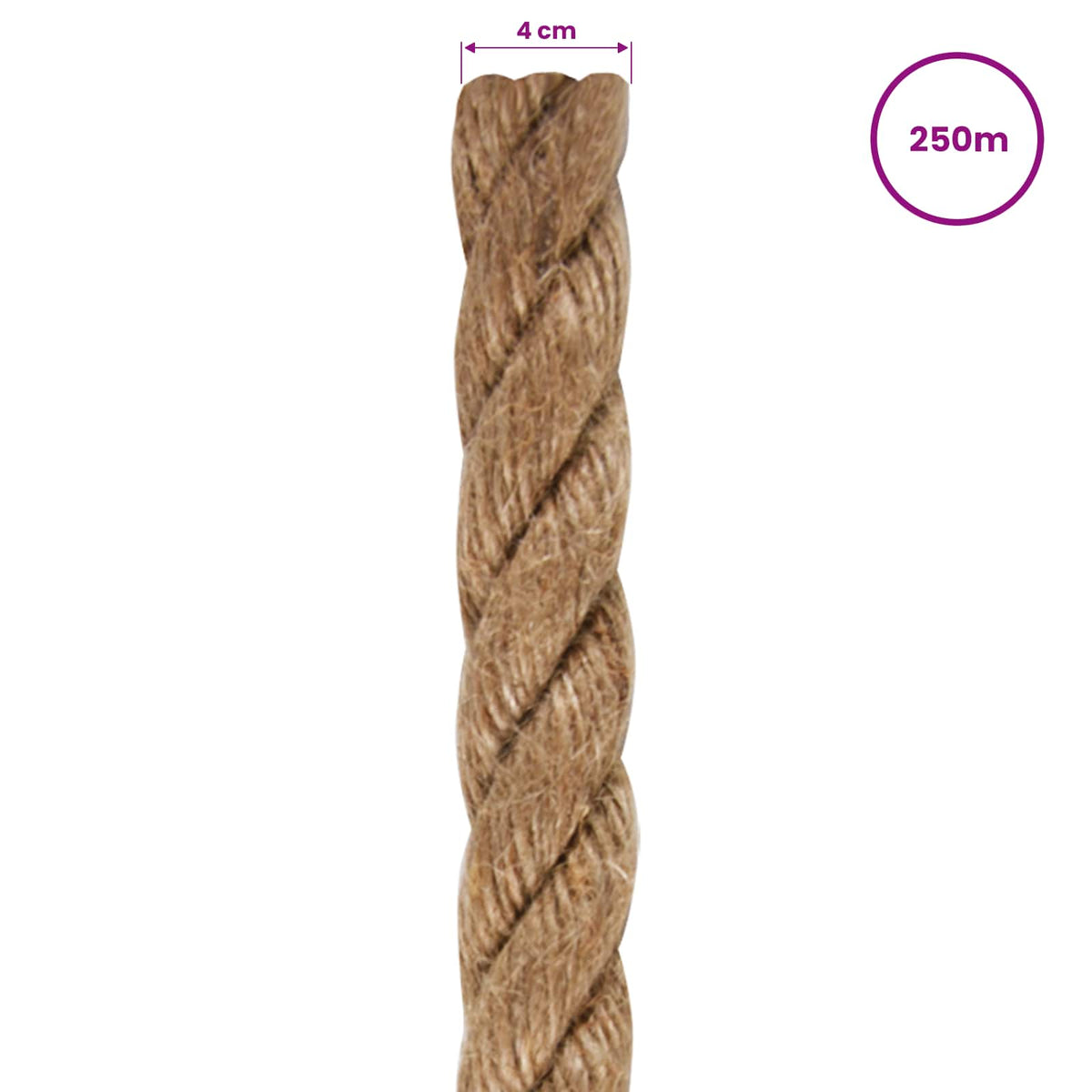 Jute Rope 250 m Long 4 mm Thick