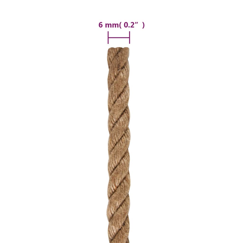 vidaXL Jute Rope 25 m Long 6 mm Thick