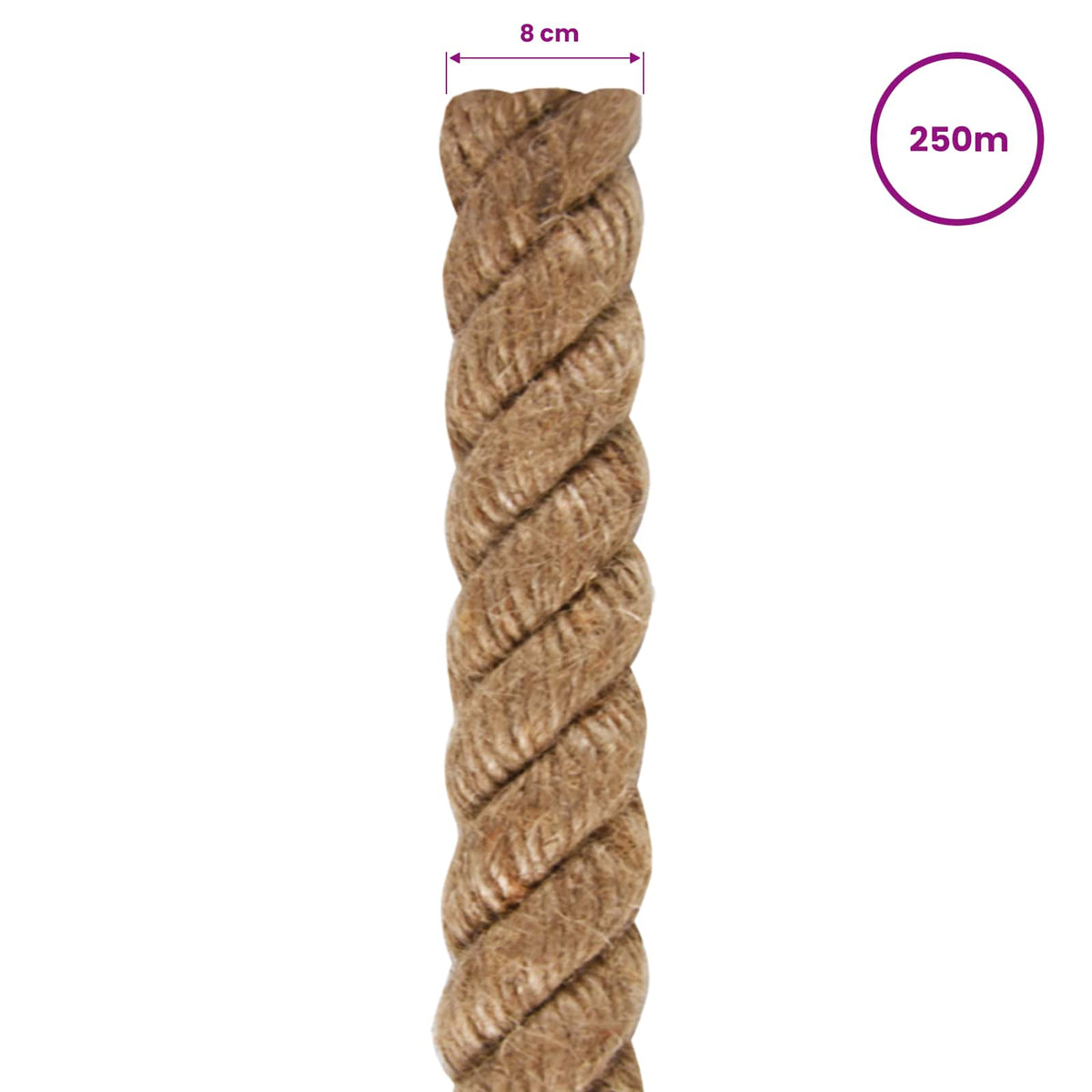 Jute Rope 250 m Long 8 mm Thick