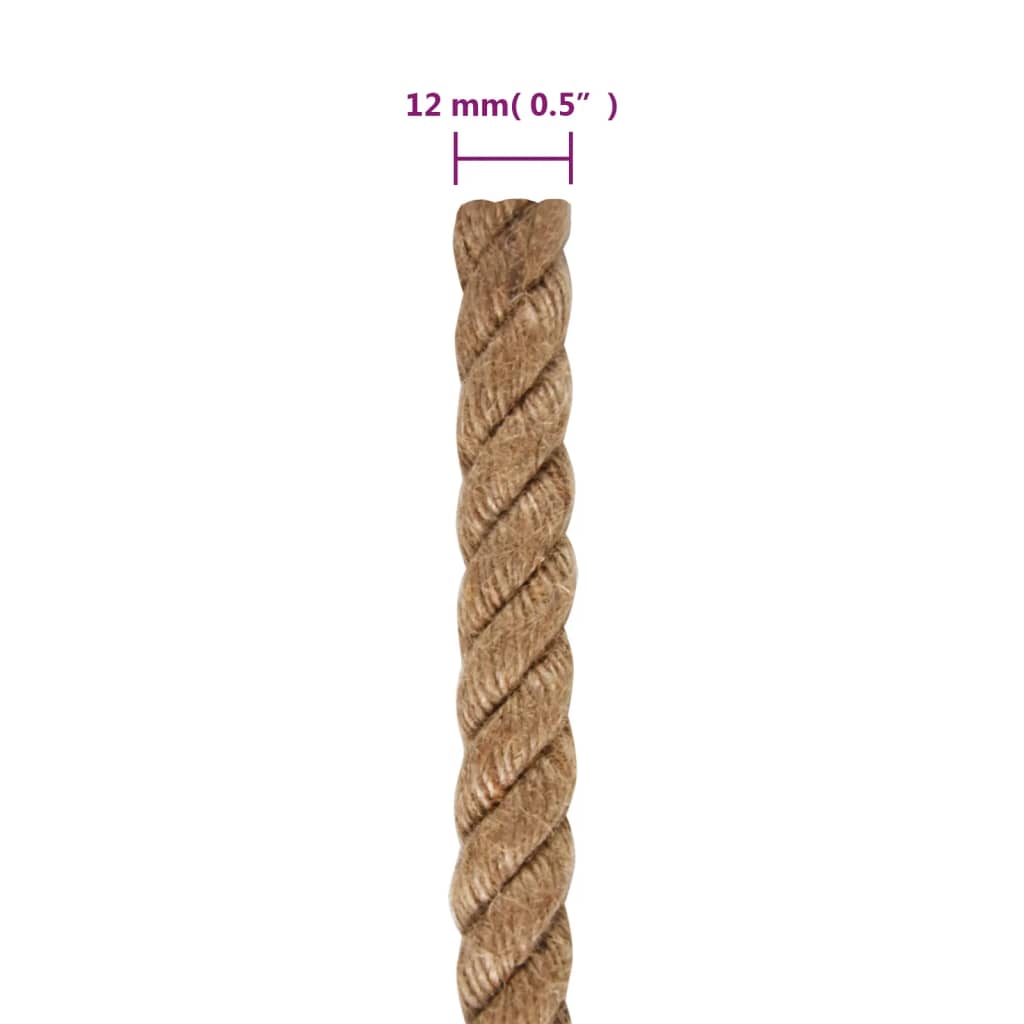 vidaXL Jute Rope 25 m Long 12 mm Thick