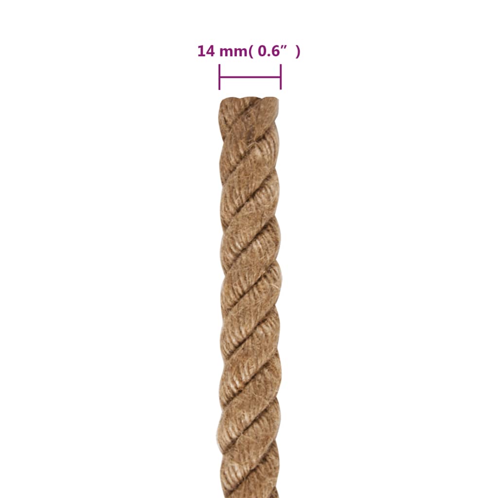 vidaXL Jute Rope 25 m Long 14 mm Thick
