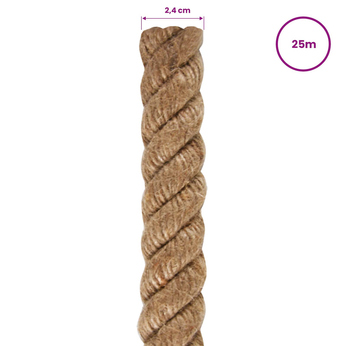 Jute Rope 25 m Long 24 mm Thick